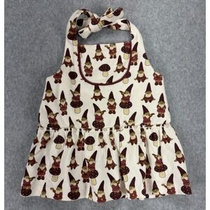 Kate Quinn New Gnome Print Halter Dress- Size 3T. NWT Cottage Core Fairy BoHo